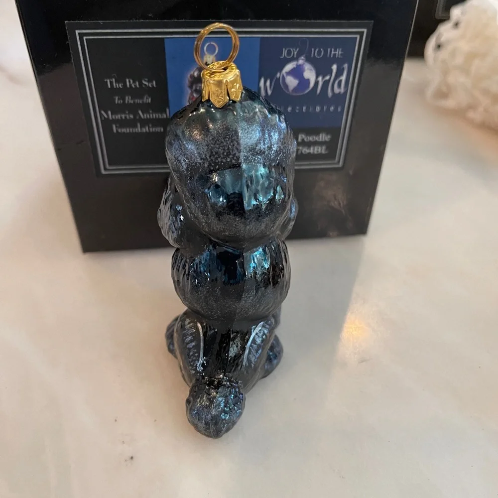 Black Poodle Hand-Blown Glass Ornament by JOY TO THE WORLD.  Made in Poland. - Picture 6 of 7